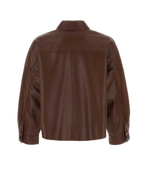 Weekend by Maxmara Brown Chocolate Leather Vortice Shirt