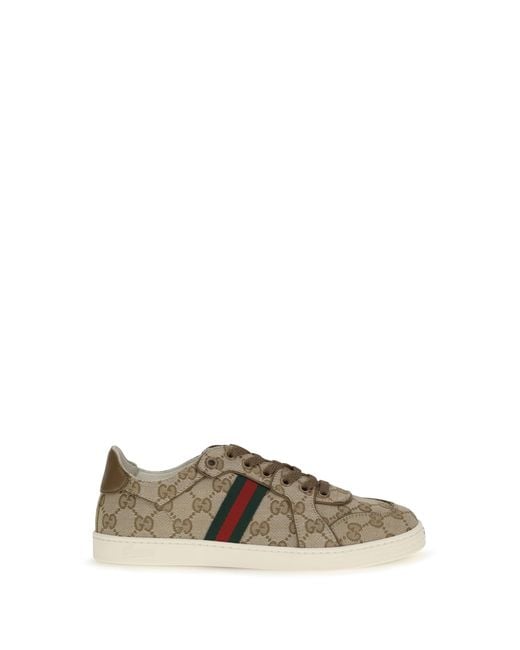 Gucci White Stretch Sneakers Canvas Upper: Fabric Trainers