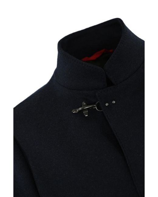 Fay Blue Wool Coat With Hook for men