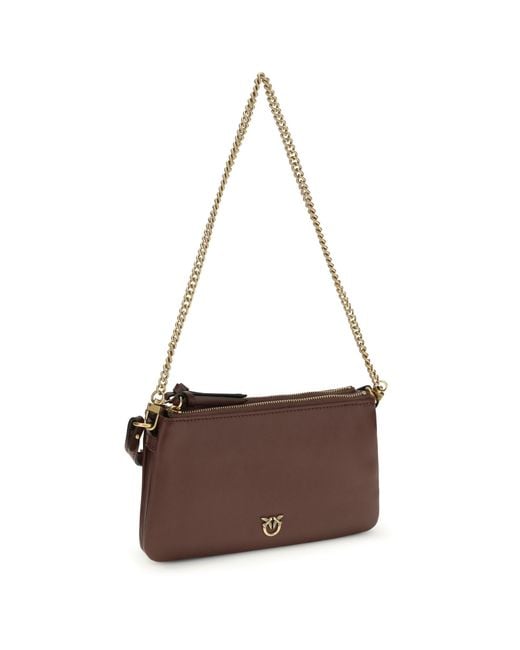 Pinko Brown Mini Double Shoulder Bag