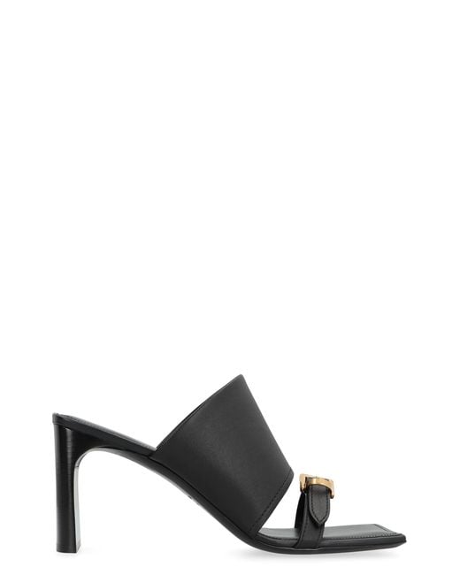 Balenciaga Black Leather Sandals Bel Air Natural Calf Smooth Calf/Metal Accents Mules for men