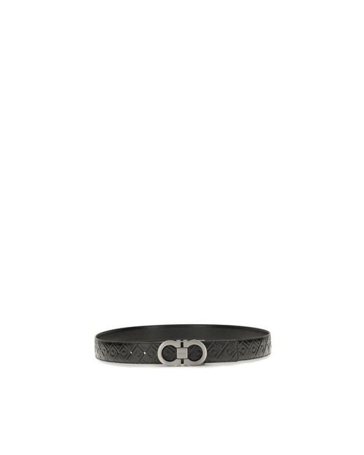Ferragamo Black Calf Leather Bos Taurus Regular Belt for men