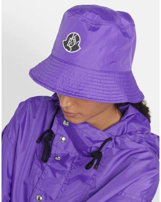 Moncler Purple Logo Bucket Hat