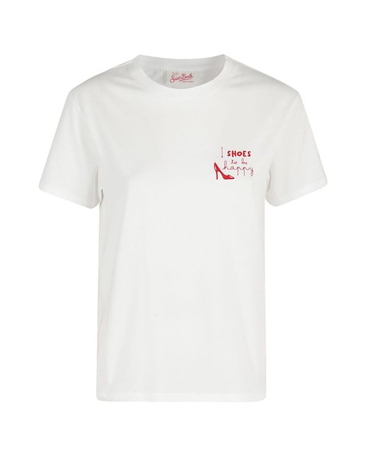 Mc2 Saint Barth White Cotton Crew Neck T Shirt