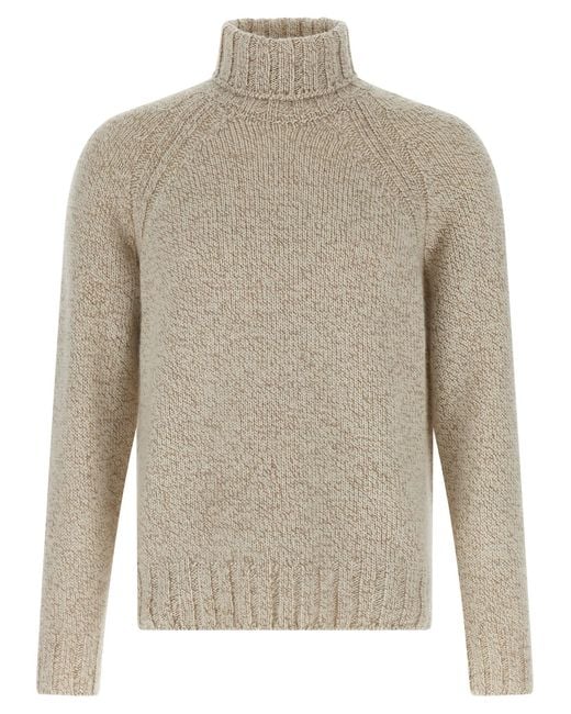 Zegna Gray Cashmere Turtleneck Sweater for men