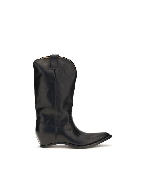 Maison Margiela Black Calf Leather Bos Taurus Boots for men