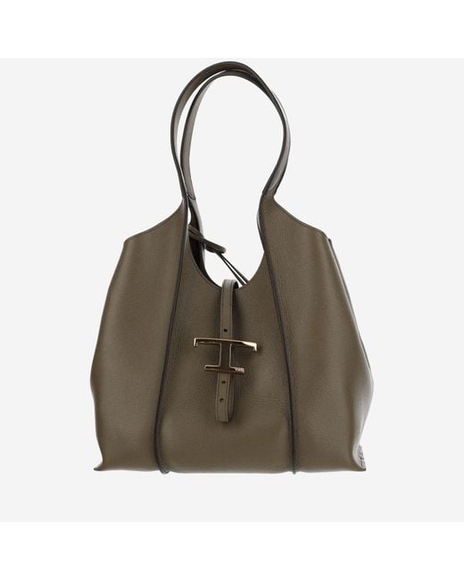 Tod's Green Timeless Leather Hobo T Bag Small