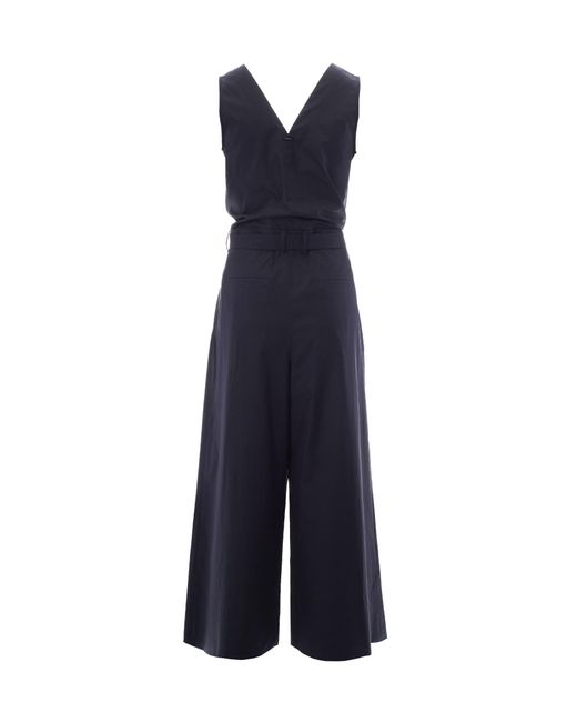 Max Mara Blue Sleeveless Jumpsuit