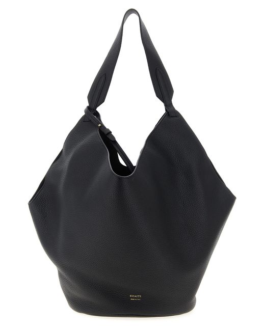 Khaite Black 'Lotus Medium' Shopping Bag