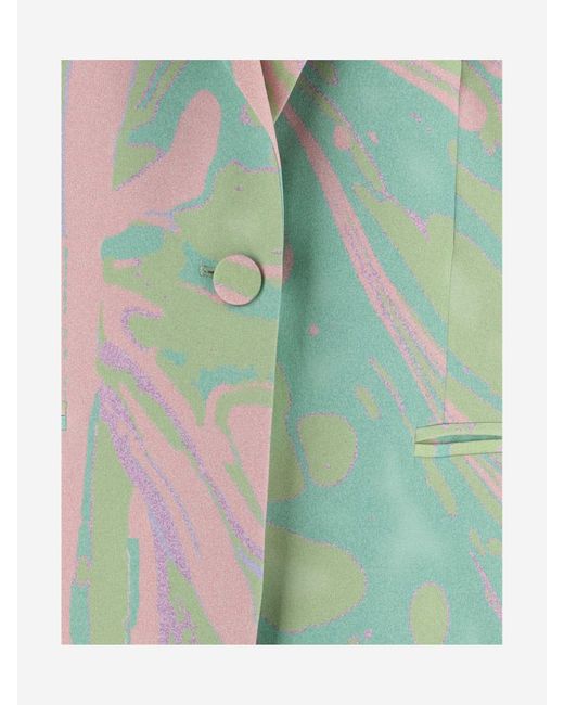 Pinko Green Viscose Tie-Dye Jacket
