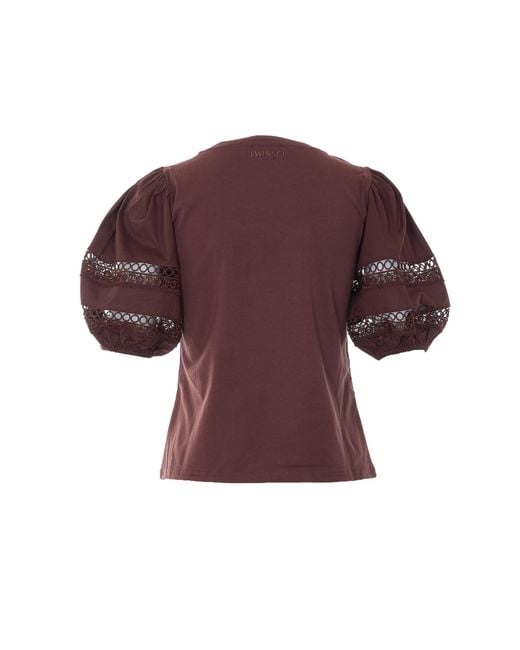 Twinset Purple T-Shirts And Polos Cotton