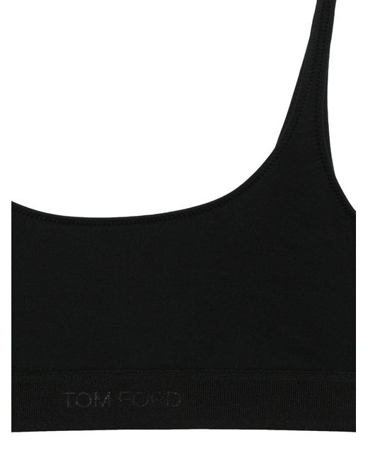 Tom Ford Black Top Scoop Neck Tops