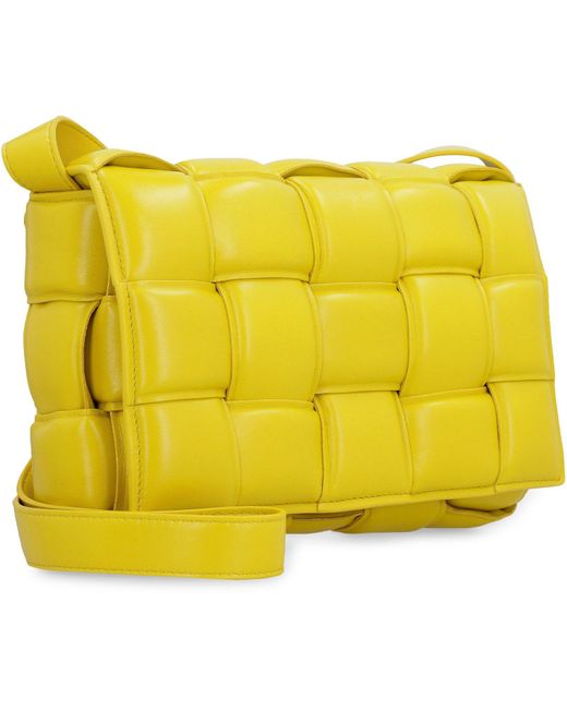 Bottega Veneta Yellow Padded Cassette Leather Crossbody Bag