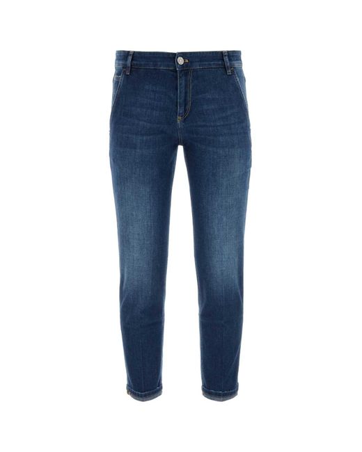 PT01 Blue Stretch Denim Indie Jeans for men