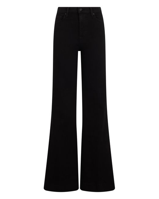 7 For All Mankind Black Bell-Bottom Jeans Cotton Flared