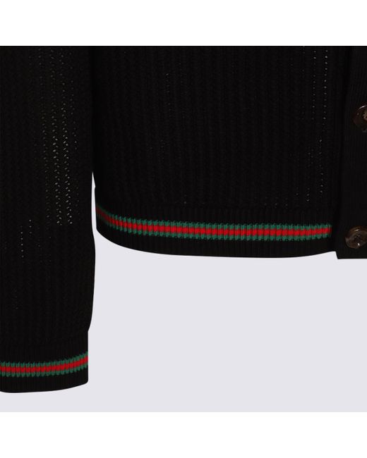 Gucci Black Cotton Knitwear for men