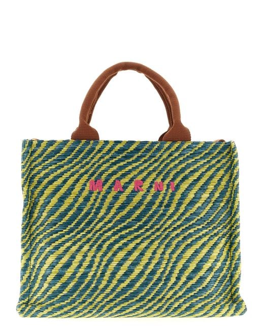 Marni Green Raffia Handbag