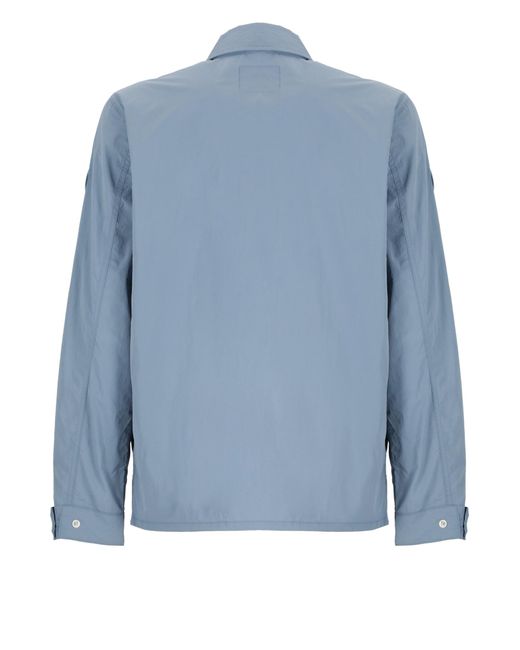 Woolrich Blue Zip-up Long-sleeved Shirt Jacket for men