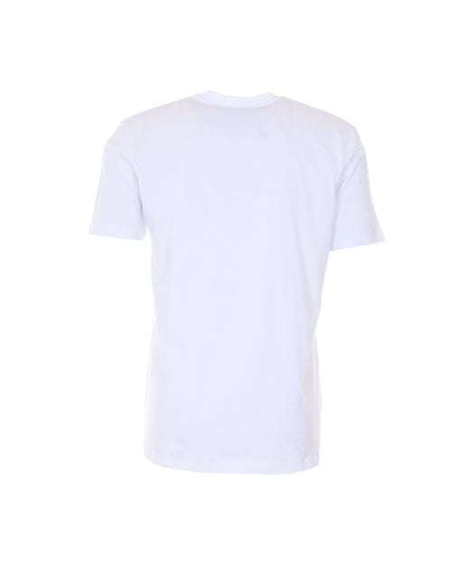 Versace White Hall Of Heroes Crest Graphic T-Shirt for men
