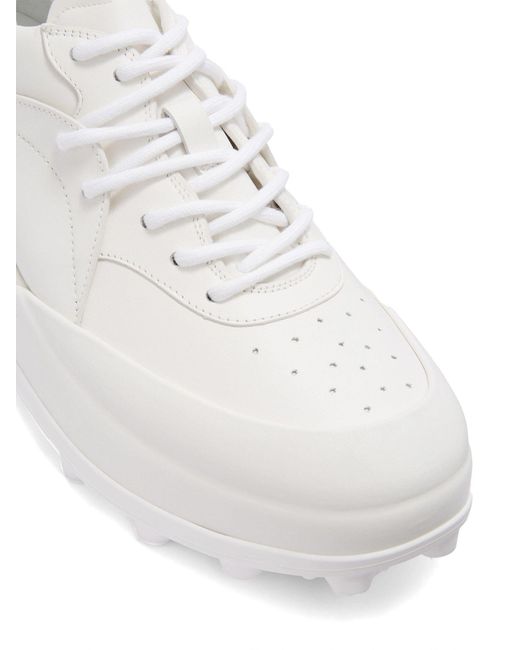 Jil Sander White Orb Leather Sneakers for men