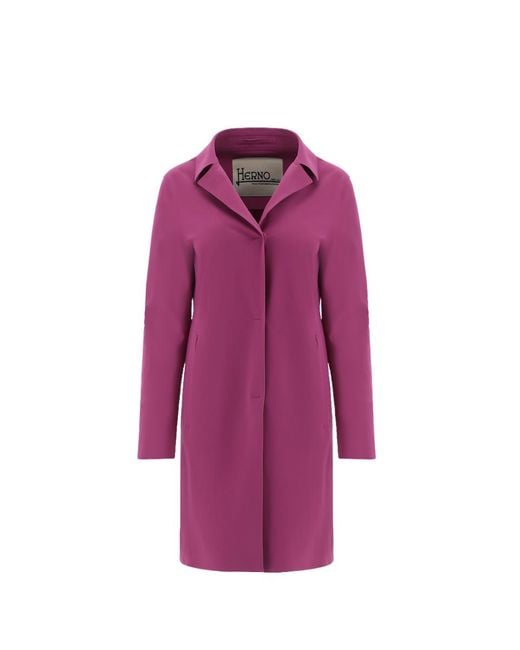 Herno Purple Coat Ca0292D-13455S Fuxia,Cream Clothing