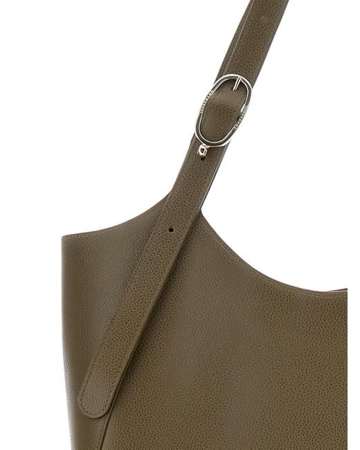 Longchamp Brown 'Le Foulonné' Xl Shoulder Bag With Two Top Handles And Buckle Closure