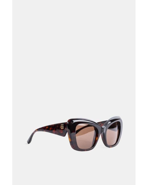Balenciaga Brown Diva Butterfly Tortoiseshell Sunglasses