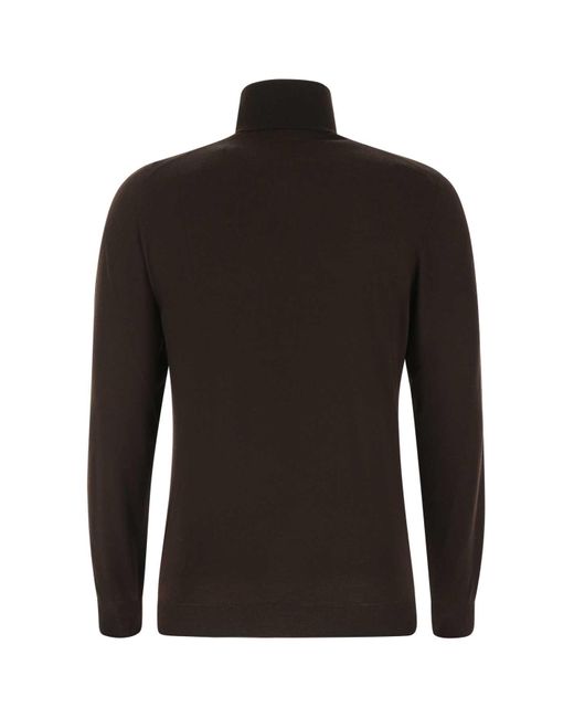 Fedeli Black Wool Sweater for men