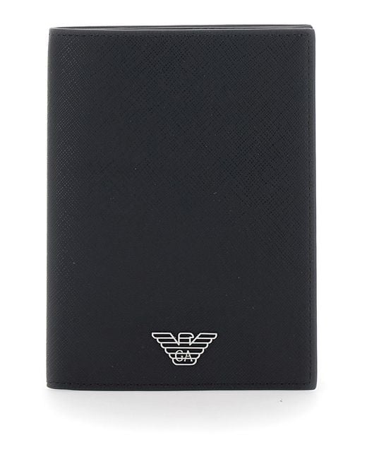Emporio Armani Black Cardholder Tech Fabric Polyurethane Accessory for men