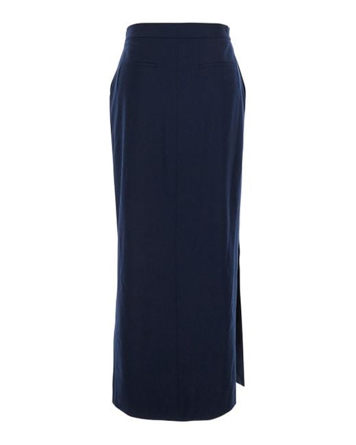 Antonelli Blue Timballo Skirt With Side Closure