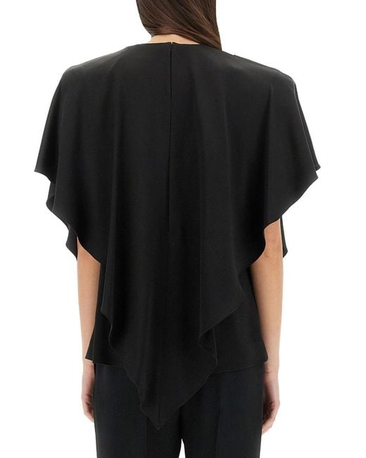 Stella McCartney Black Stella Mccartney Draped Acetate Blouse