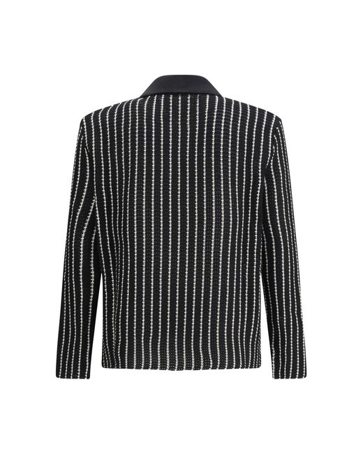 Jil Sander Black Embroidered Crochet Cardigan Cotton for men