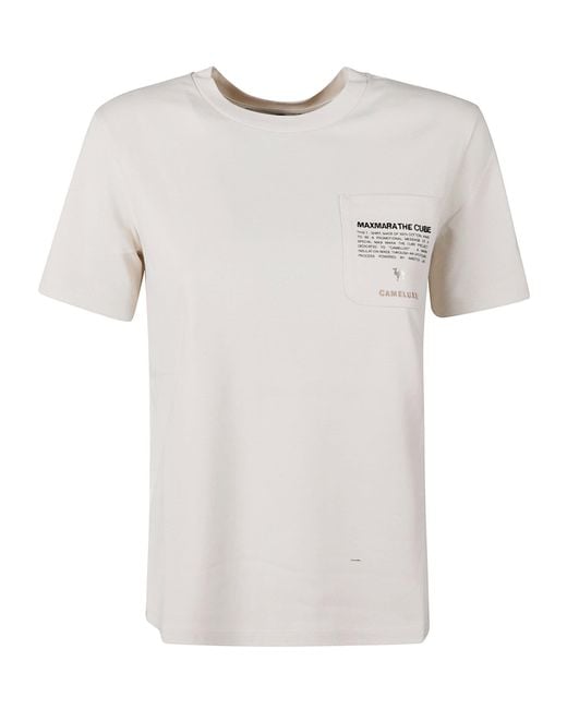 Max Mara White Sax Jersey T Shirt With Pocket