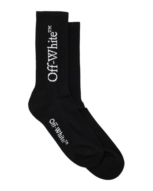Off-White c/o Virgil Abloh Black Big Logo Bksh Mid Calf Socks for men