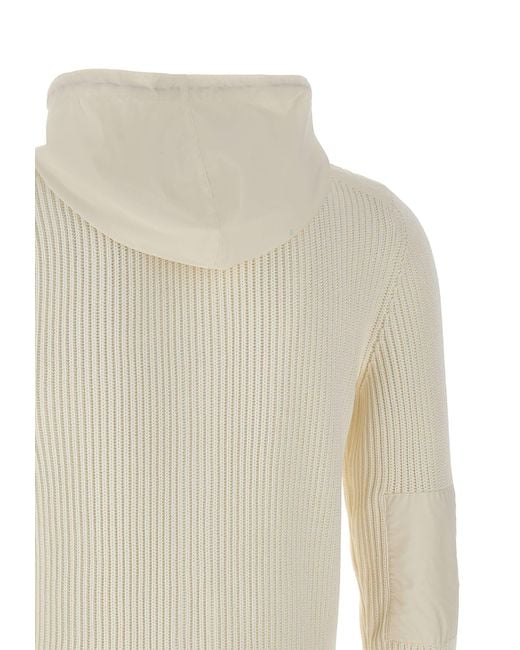 Eleventy White Bi-Material Fabric Jacket for men