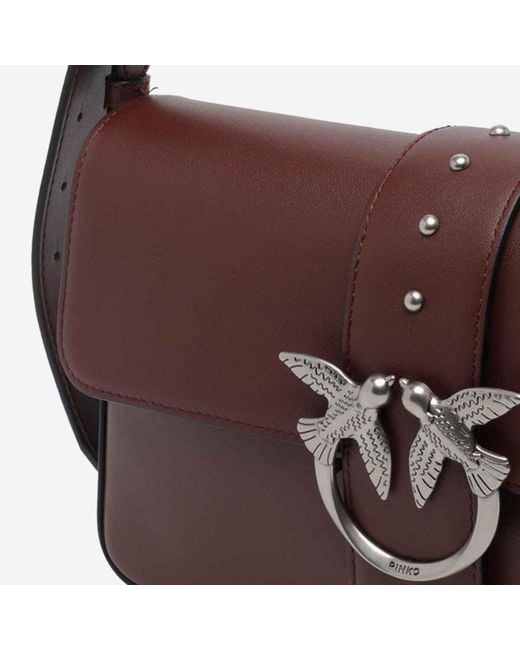 Pinko Purple Shoulder Bag Leather