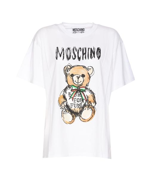 Moschino White T-shirts And Polos