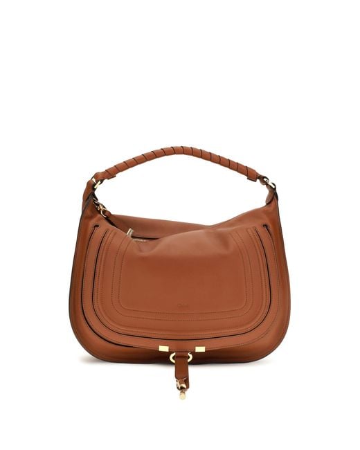 Chloé Brown Shoulder Bag Marcie Calf Leather