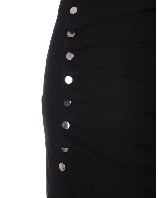 Rabanne Black Stretch Jersey Pleated Mini Skirt