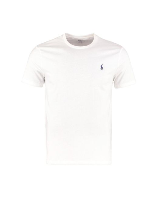 Ralph Lauren Crew-neck Cotton T-shirt in White for Men | Lyst