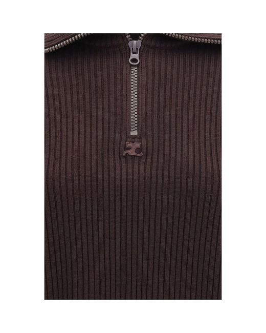 Courreges Purple Brown Wool Oves Aries Sweatshirt