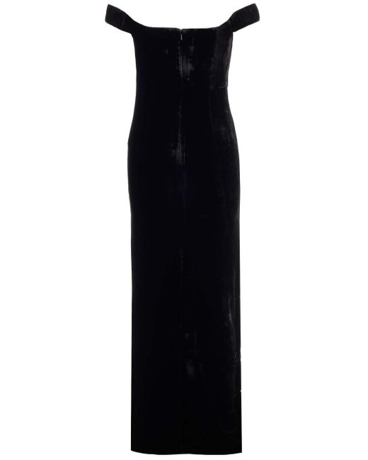 Roland Mouret Off-shoulder Velvet Gown in Black