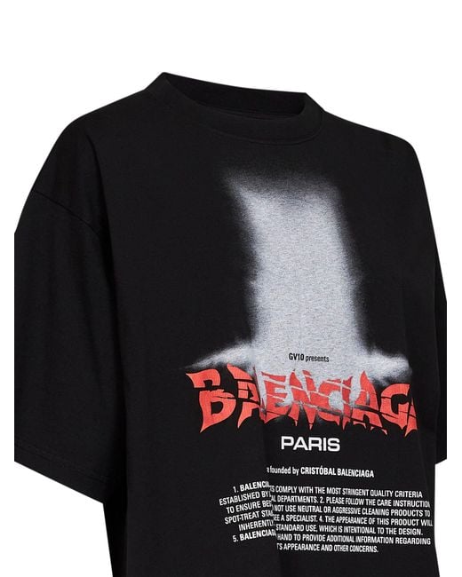Balenciaga Black T-Shirt The Door Cotton T-Shirts & Jerseys