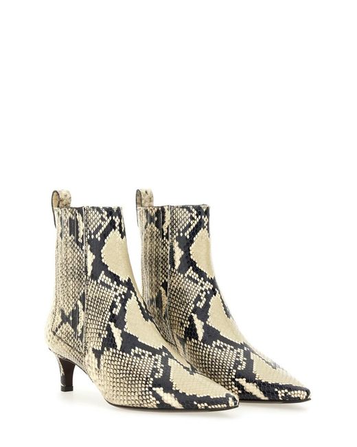 Roberto Festa White Boot Temis Printed Calf Leather