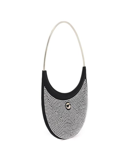 Coperni Gray Embellished Fabric Ring Swipe Shoulder Bag