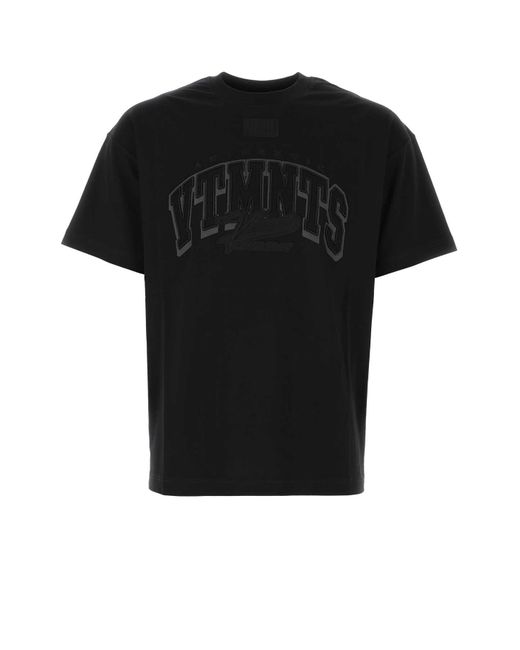 VTMNTS Black Cotton Oversize T-Shirt for men