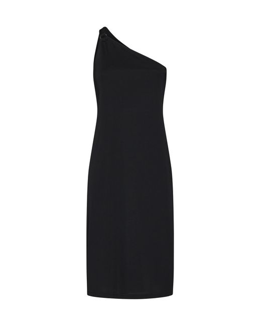 Filippa K Black Acetate-Blend One-Shoulder Dress