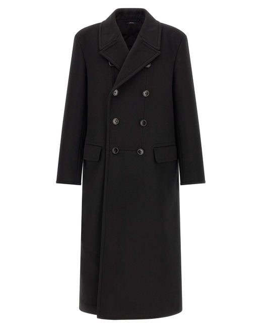 Tom Ford Black Virgin Wool Coat Clothing for men
