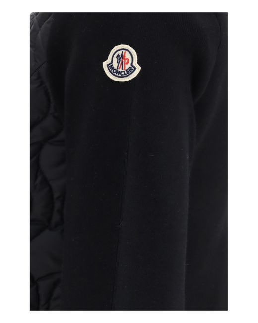 Moncler Blue Cotton Padded Cardigan