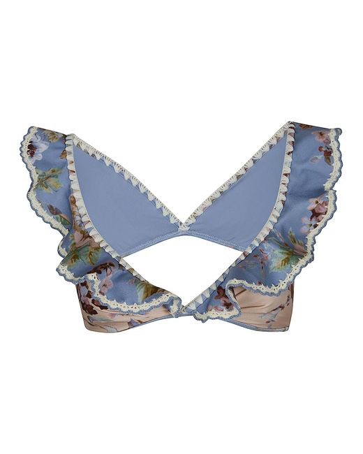 Zimmermann Blue Awaken Frill Bikini Top